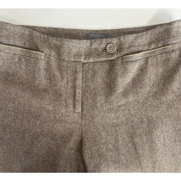 Ann Taylor Factory Trousers Wool Blend Dress Pants Size 8 Petite Heather Brown - Picture 6 of 11
